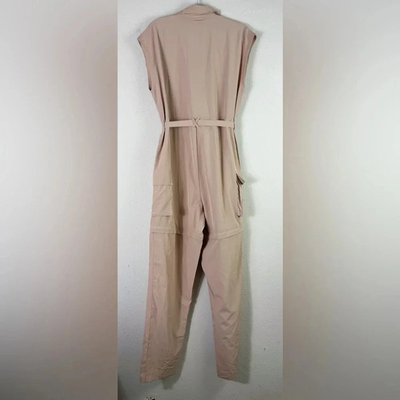 NWT Fabletics Harmony Woven Jumpsuit in Desert / Tan color size XL - Picture 6 of 16